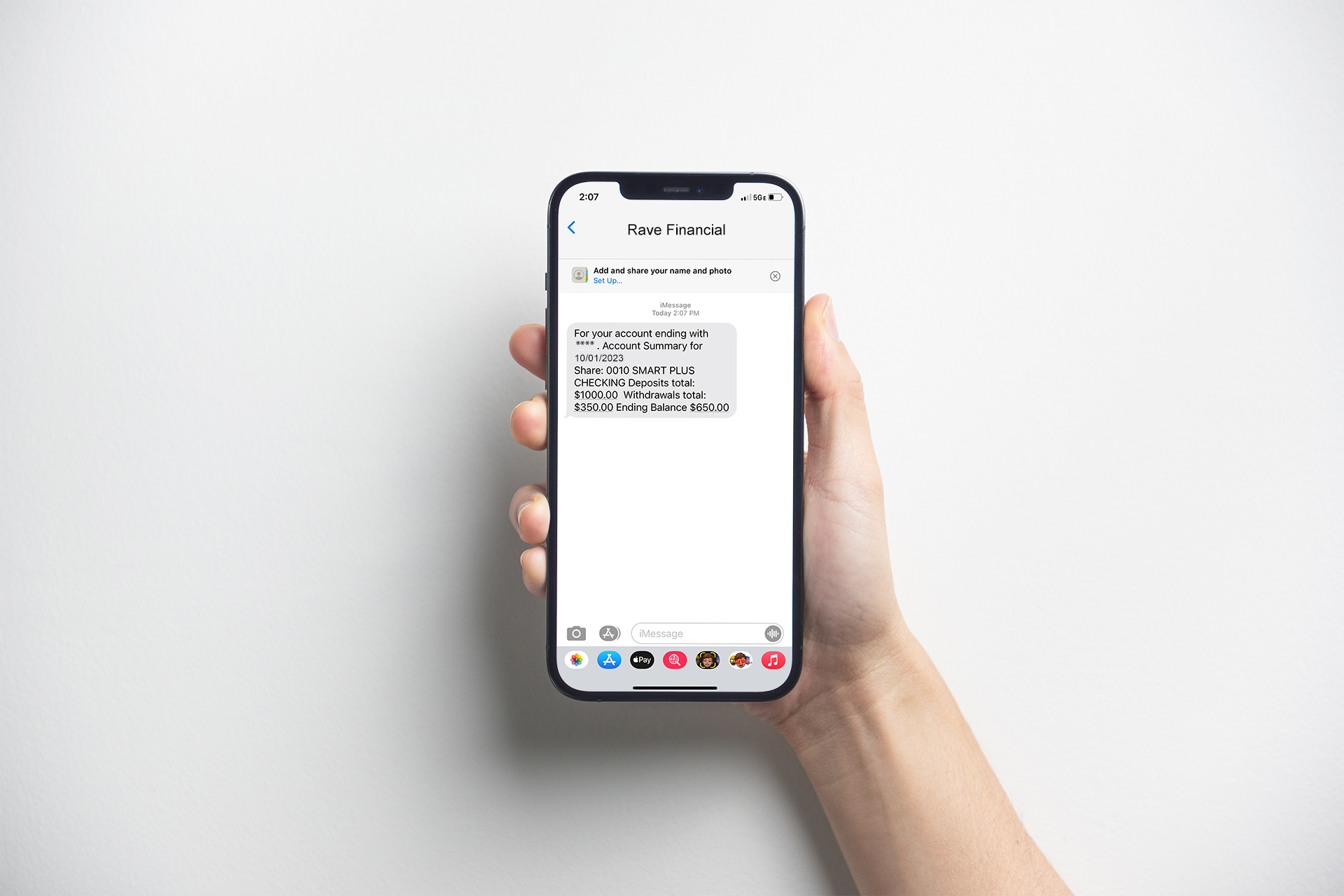 Account alert from Rave Financial