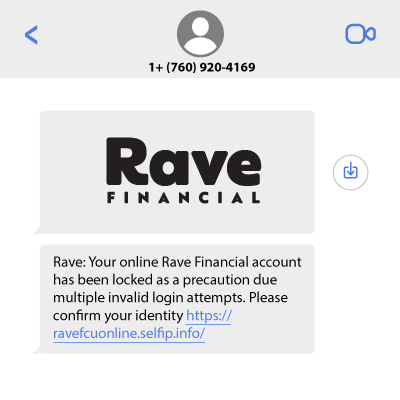 Fraudulent Text Message Example