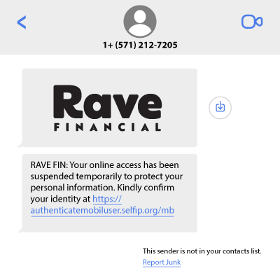 Fraudulent Text Example