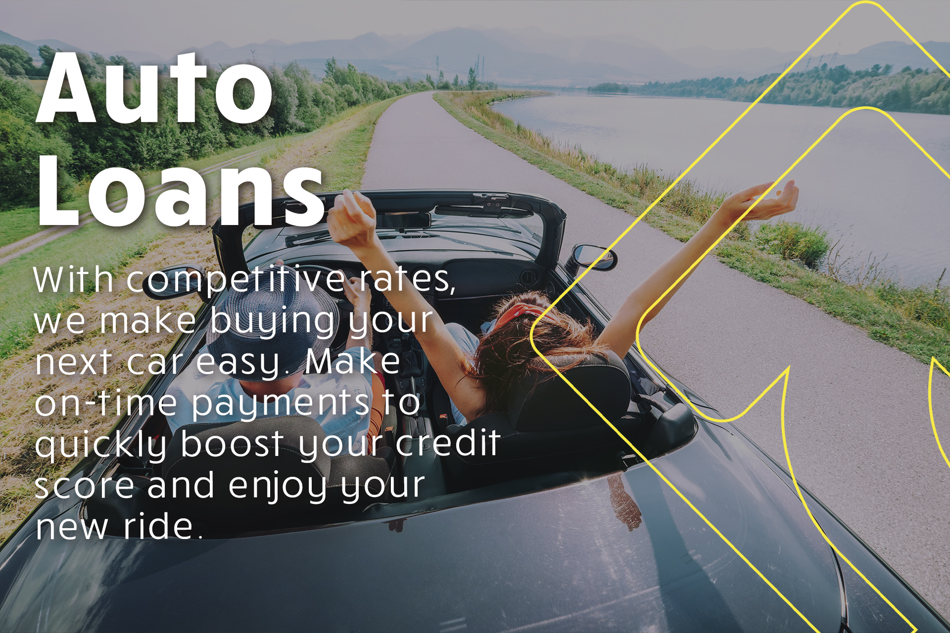 With competitive rates, we make buying your next car easy. Make on-time payments to quickly boost your credit score and enjoy your new ride.