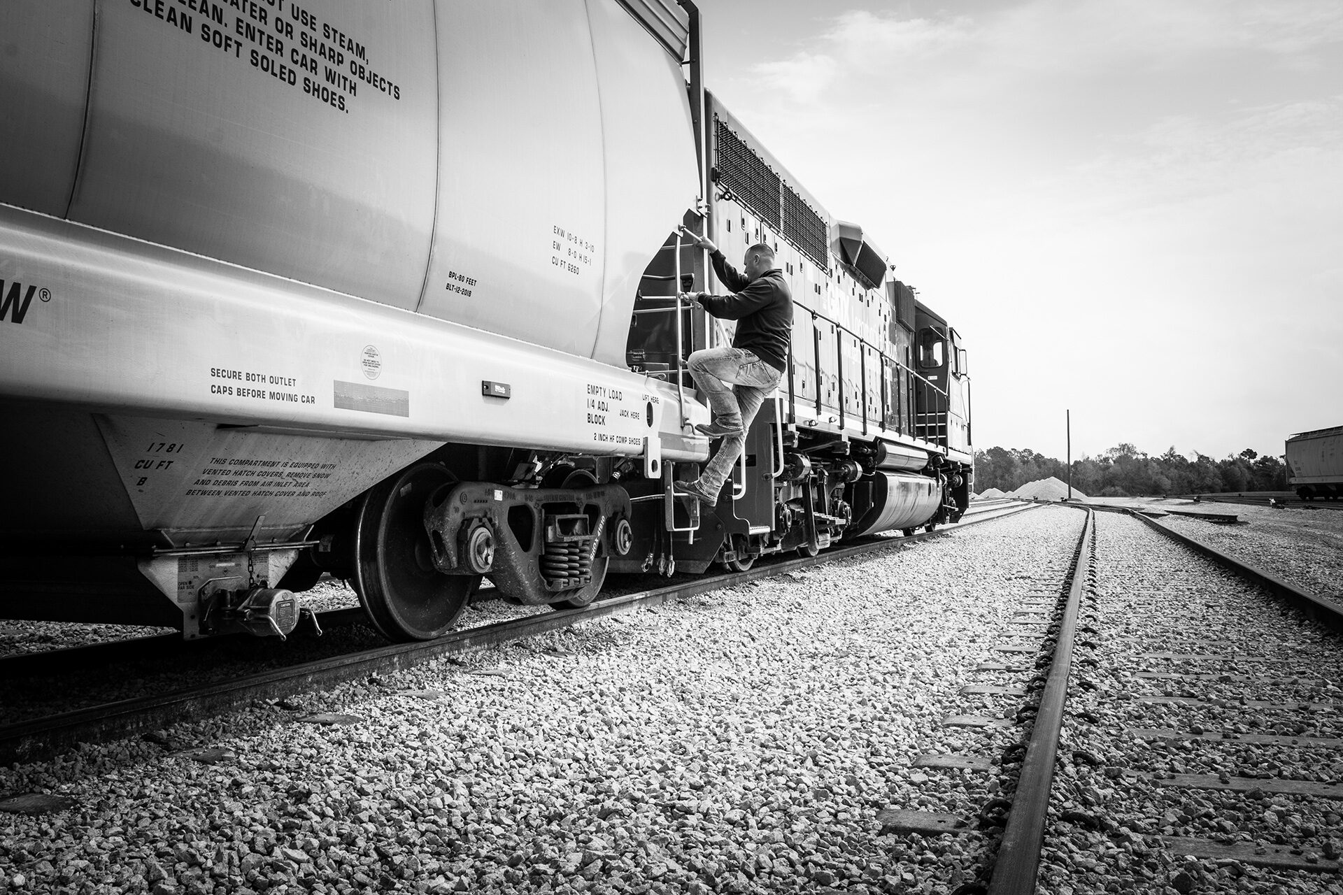 Man working on train tracks