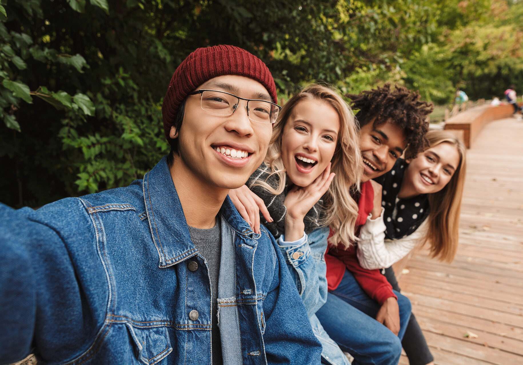 Group of friends smiling